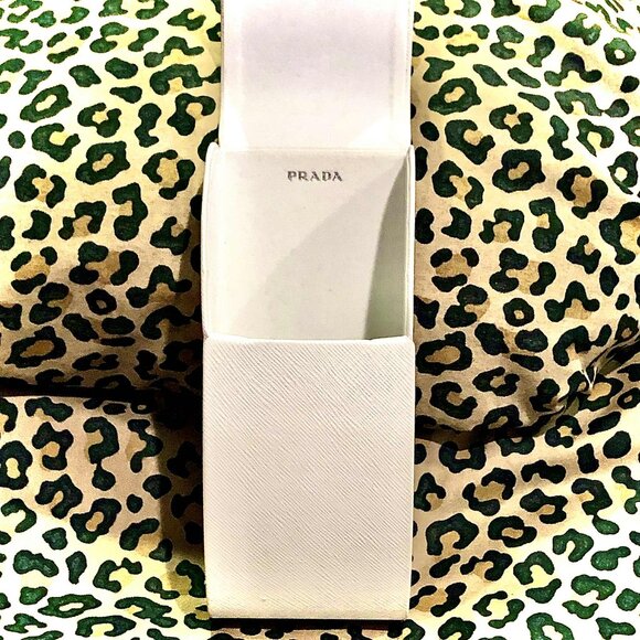 NWT PRADA Saffiano Leather Case Sunglasses Glasses Italy Luxottica Cert of Auth - Picture 6 of 8